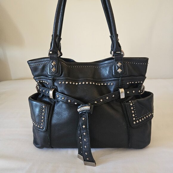 B. MAKOSKY Studded Black Super Soft Leather purse - Picture 1 of 13